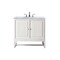 James Martin Vanities Athens 36in Single Vanity, Glossy White w/ 3 CM Carrara White Top E645-V36-GW-3CAR - alternate 1